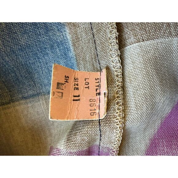 Vintage 70s Patchwork High Waist Shorts Size 11 Boho Festival Style - Picture 4 of 5